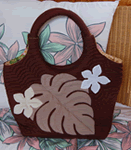 circle handle bag monstera